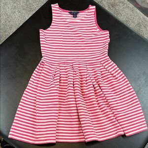 Polo by Ralph Lauren Pink and White Striped Kids Dress- Xl